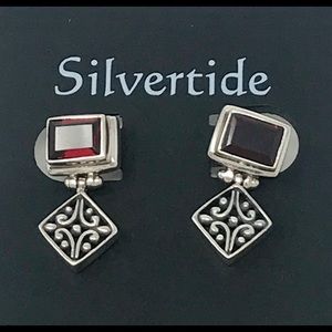 Garnet Sterling Silver 925 Ear stud